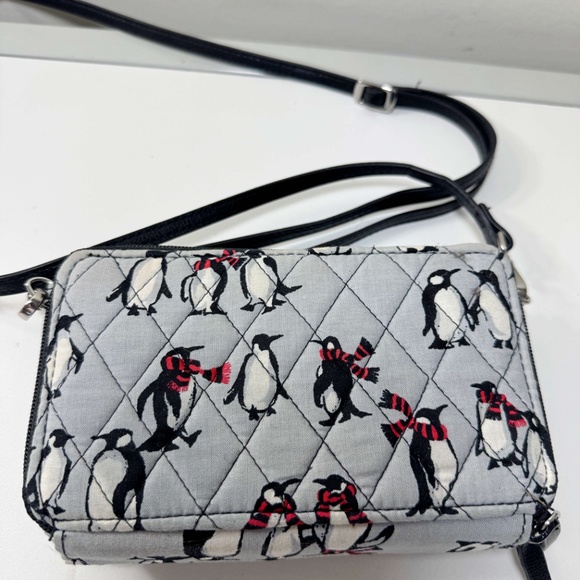 Vera Bradley Quilted Penguin Print Wallet with Crossbody Strap - RETIRED PRINT - Picture 2 of 4